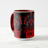 Red Howl Ninja Wolf | Dunkle Magie Tasse (Vorderseite Links)