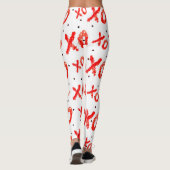 Red Hugs and Kisses Pattern Leggings (Rückseite)