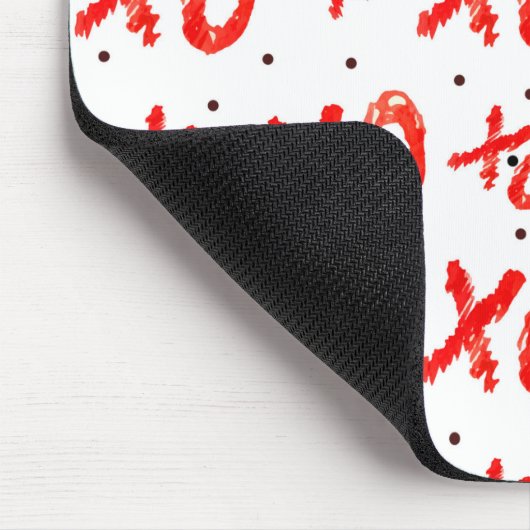 Red Hugs and Kisses Pattern Mousepad (Ecke)