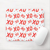 Red Hugs and Kisses Pattern Mousepad (Mit Mouse)
