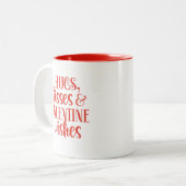 Red Hugs Kisses Valentinstag Kaffee Tasse (Vorderseite Links)