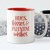 Red Hugs Kisses Valentinstag Kaffee Tasse