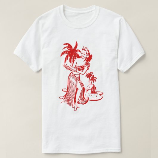 Red Hula Girl T - Shirt (Design vorne)