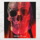 Red Human Skull Custom Wine Labels Weinetikett (Einzelnes Label)
