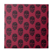 Red Human Skulls Pattern Fliese (Vorderseite)