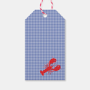Red Hummer Blue White Gingham Designer Preppy Geschenkanhänger