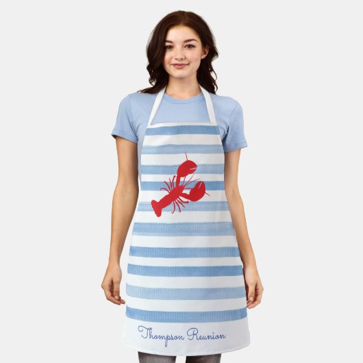 Red Hummer NAME Wiedersehen Stripes Blue White Pre Schürze (Getragen)