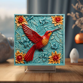Red Hummingbird Imitats 3D Fliese