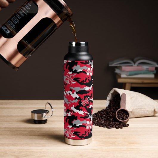 Red Huskers Camouflage Thopper infundiert Trinkflasche (Kaffee)