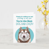 Red Husky Dog Dad father's day Karte (Gelbe Blume)