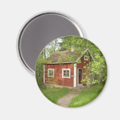 Red Hütte Round Magnet (Vorderseite/Rückseite)