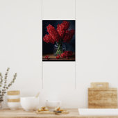 Red Hyacinth Blume Art Print Poster (Küche)