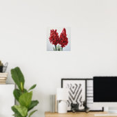 Red Hyacinth Blumen Art Print Poster (Heimbüro)