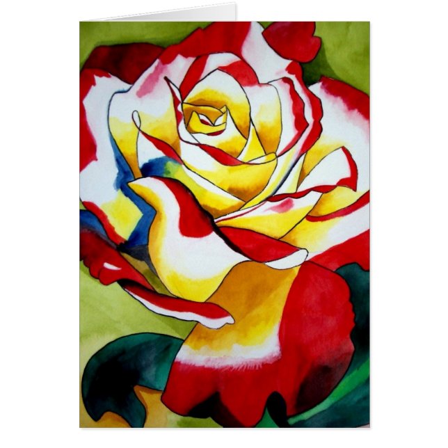 Red Hybrid Tea Rose Blume Muttertagskarte (Vorne)