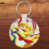 Red Hybrid Tee Rose Blume Schlüsselanhänger (Vorderseite)