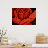 "Red Hybrid Tee Rose" Rose Garden Blumenplakat Poster (Küche)