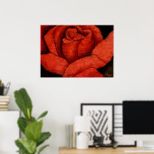 "Red Hybrid Tee Rose" Rose Garden Blumenplakat Poster (Heimbüro)