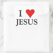 Red I HEART JESUS Quadratischer Aufkleber (Tasche)