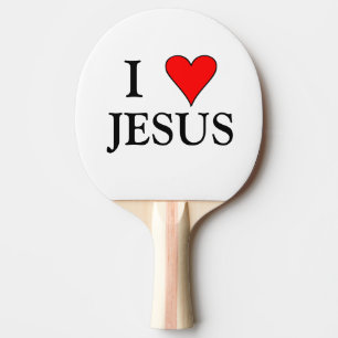 Red I HEART JESUS Tischtennis Schläger