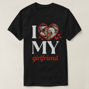 Red I Heart My Girlfriend Add your Foto T-Shirt