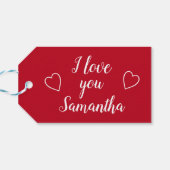 Red I Liebe Ihr Personalisierter Name Geschenkanhänger (Rückseite Horizontal)