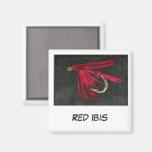 "Red Ibis" Fly Fishing Art Magnet (Vorderseite/Rückseite)