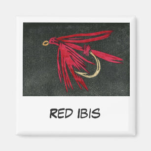 "Red Ibis" Fly Fishing Art Magnet