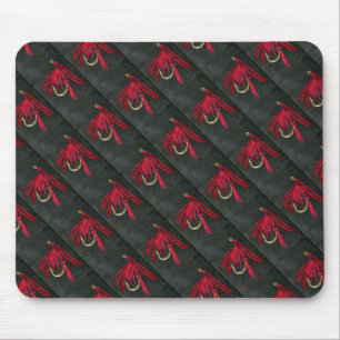 "Red Ibis Tiled" Trout Fly Mousepad