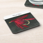 "Red Ibis" Trout Nassflieger Untersetzer (Linke Seite)
