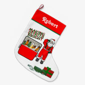 Red Ice Brust mit Bier und Santa Großer Weihnachtsstrumpf (Vorderansicht (hängend))