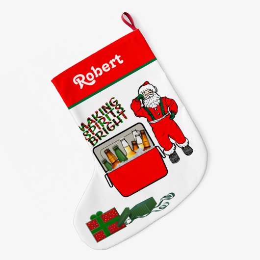 Red Ice Brust mit Bier und Santa Großer Weihnachtsstrumpf (Rückseite (Hängend))