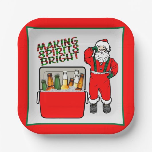 Red Ice Brust mit Bier und Santa Pappteller (Vorderseite)