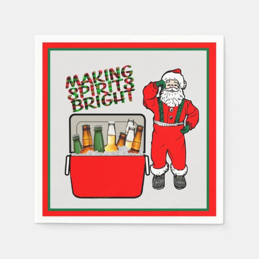 Red Ice Brust mit Bier und Santa Serviette (Vorderseite)