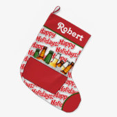 Red Ice Brust mit Bierfreuden Großer Weihnachtsstrumpf (Vorderansicht (hängend))