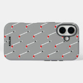 Red Ice Hockey Stick Pattern Personalisiert Case-Mate iPhone Hülle (Rückseite (Horizontal))