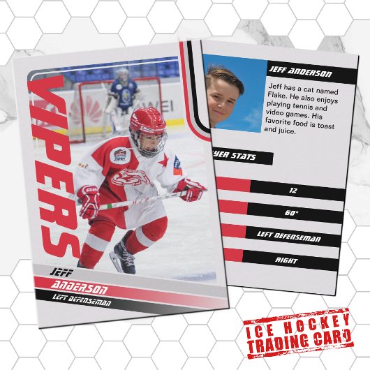 Red Ice Hockey Trading Card Telefonnummerkarte