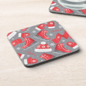 Red Ice Skate | Christmas Cork Untersetzer Set (Linke Seite)