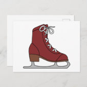 Red Ice Skate Einladungspostkarte (Vorne/Hinten)