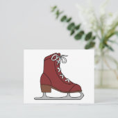 Red Ice Skate Einladungspostkarte (Stehend Vorderseite)