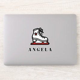 Red Ice-Skaten Star Skate Girl's Name Niedlich Aufkleber