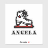 Red Ice-Skaten Star Skate Girl's Name Niedlich Aufkleber (Blatt)
