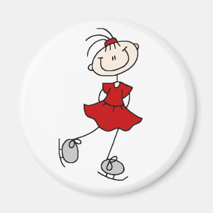 Red Ice Skater Girl Magnet
