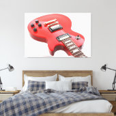 RED ICONIC ELECTRIC GUITAR 32x48 Leinwanddruck (Insitu (Schlafzimmer))