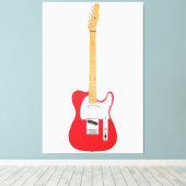 RED ICONIC ELECTRIC GUITAR 40x60 Leinwanddruck (Insitu (Holzboden))