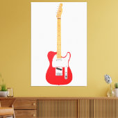 RED ICONIC ELECTRIC GUITAR 40x60 Leinwanddruck (Insitu (Wohnzimmer))