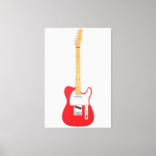 RED ICONIC ELECTRIC GUITAR 40x60 Leinwanddruck (Vorderseite)