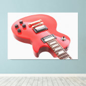 RED ICONIC ELECTRIC GUITAR 40x60 Leinwanddruck (Insitu (Holzboden))