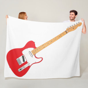 RED ICONIC ELECTRIC GUITAR FLEECEDECKE