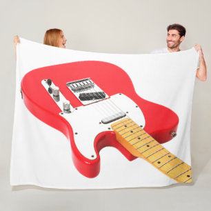 RED ICONIC ELECTRIC GUITAR FLEECEDECKE