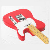 RED ICONIC ELECTRIC GUITAR FLEECEDECKE (Vorderseite (Horizontal))